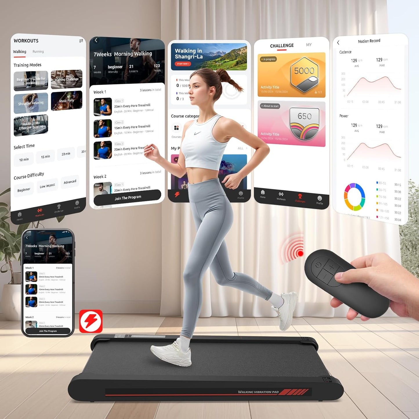 Walking Vibration Pad with Manual Incline