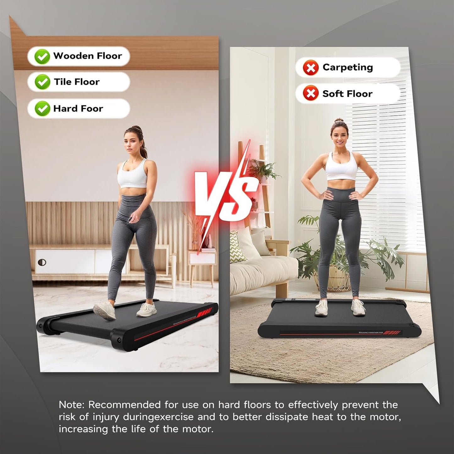 Walking Vibration Pad with Manual Incline