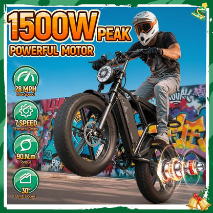 7-Speed Electric Bike for Adults